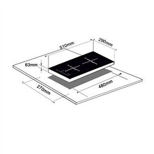 Schlosser, domino, frameless, width 29 cm, white - Built-in Induction Hob