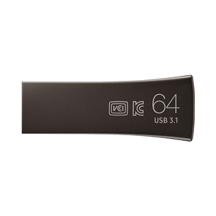 Samsung BAR Plus, USB 3.1, 64 GB, tumši pelēka - USB zibatmiņa