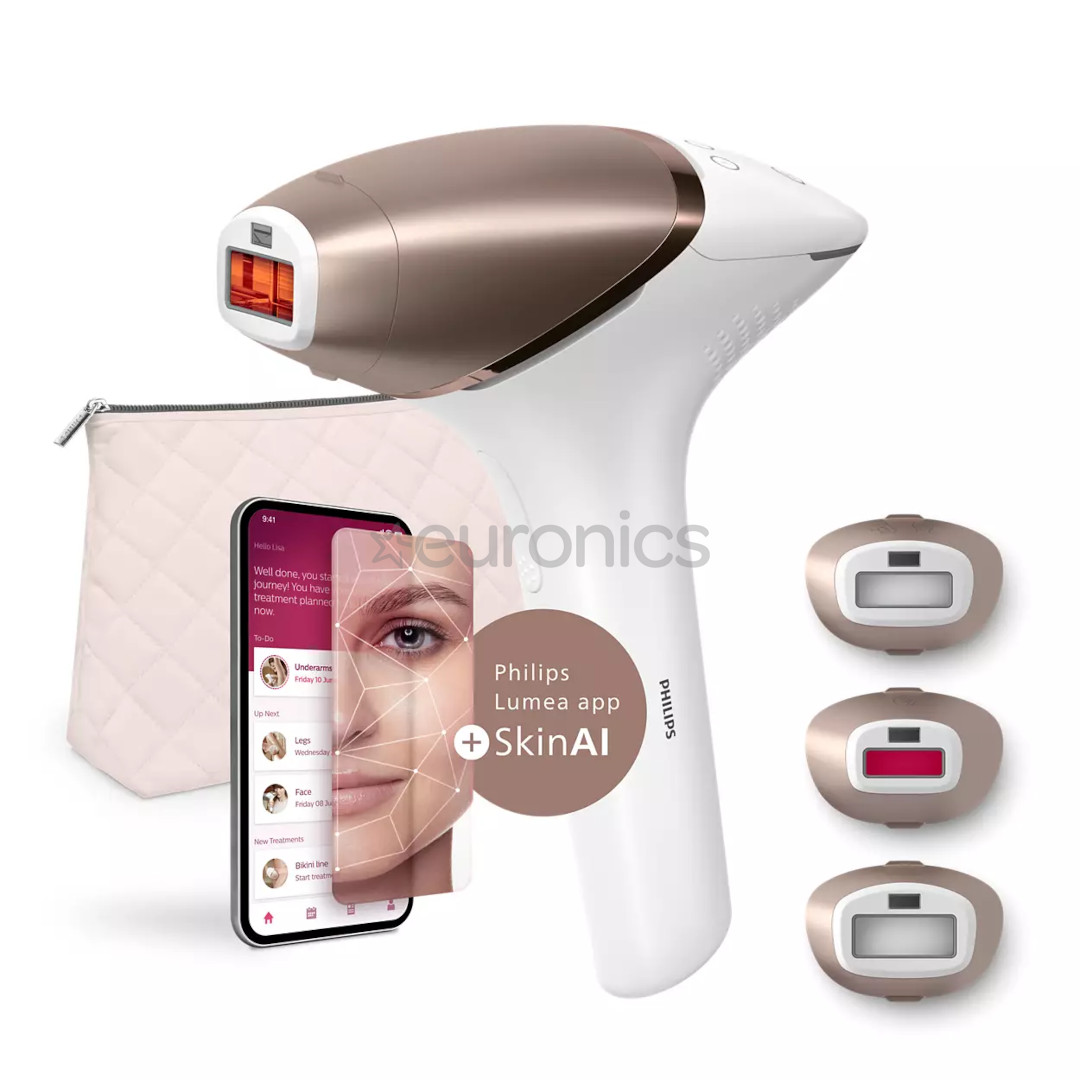 Philips Lumea IPL 9900 Series IPL, SenseIQ, белый/золотистый - Фотоэпилятор