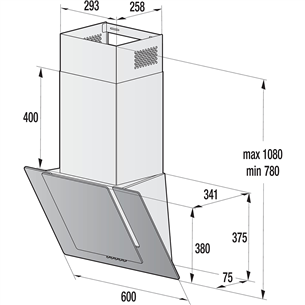 Hisense, 650 m³/h, 60 cm, melna - Tvaika nosūcējs