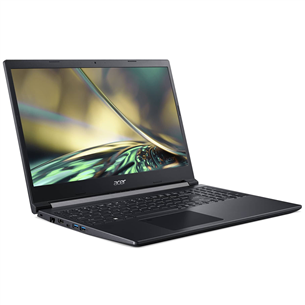 Acer Aspire 7, 15.6'', FHD, 144 Hz, Ryzen 5, 16 GB, 512 GB, RTX 3050, SWE, melna - Portatīvais dators