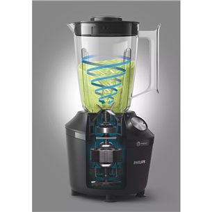 Philips 3000, 600 W, 1.25 L, melna - Blenderis