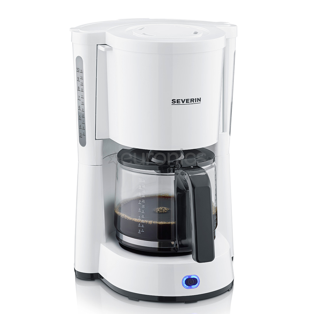 Severin, 1000 W, 10 tases, balta - Kafijas automāts ar filtru