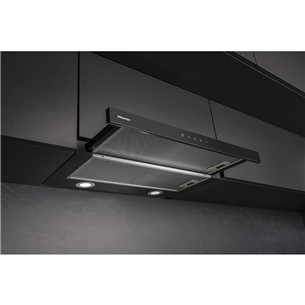 Hisense, width 60 cm, 450 m³/h, black - Built-in cooker hood