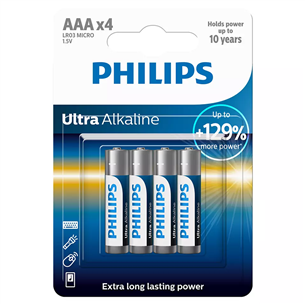 Philips Ultra Alkaline, AAA, 4 gab. - Baterijas