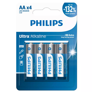 Philips Ultra Alkaline, AA, 4 gb - Baterijas LR6E4B/10