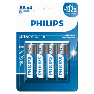 Philips Ultra Alkaline, AA, 4 gb - Baterijas