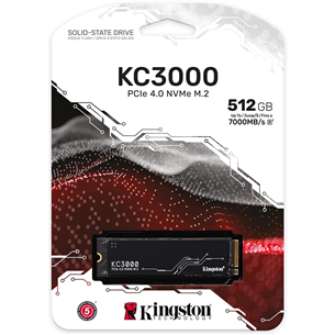 Kingston KC3000, M.2 2280, PCIe 4 x 4 NVMe, 512 GB - SSD cietais disks