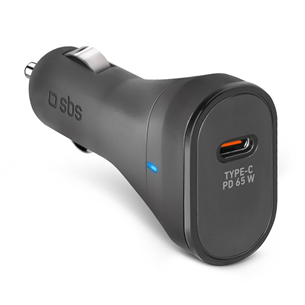 SBS, USB-C, 65 W, melna - Auto lādētājs