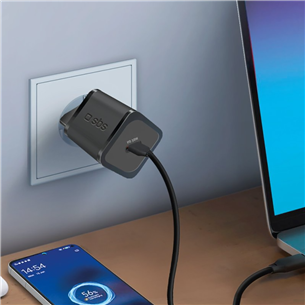 SBS Mini Wall Charger, USB-C, 30 W, melna - Lādētājs