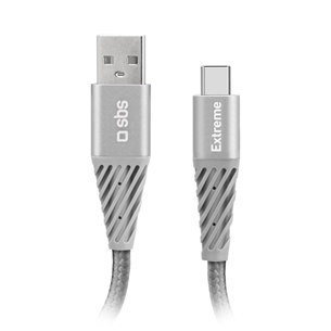 SBS Extreme Charging Cable, USB-A - USB-C, 1,5 m, pelēka - Vads