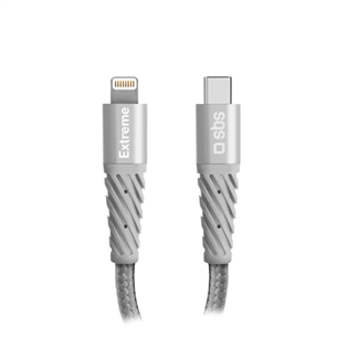 SBS Extreme Charging Cable, USB-C - Lightning, 1,5 m, pelēka - Vads TECABLEUNRELTCK