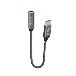 SBS, USB-C - 3,5 mm ligzda, tumši pelēka - Adapteris