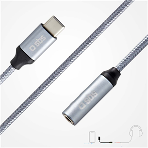 SBS, USB-C - 3,5 mm jack, dark gray - Adapter