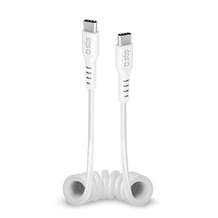 SBS Charging Data Cable, USB-C - USB-C, spirālveida, balta - Vads TECABLETYPCCS1W