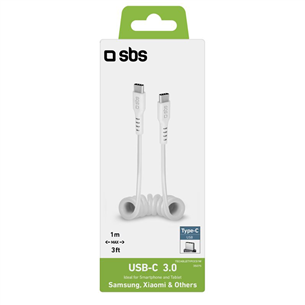 SBS Charging Data Cable, USB-C - USB-C, white - Cable