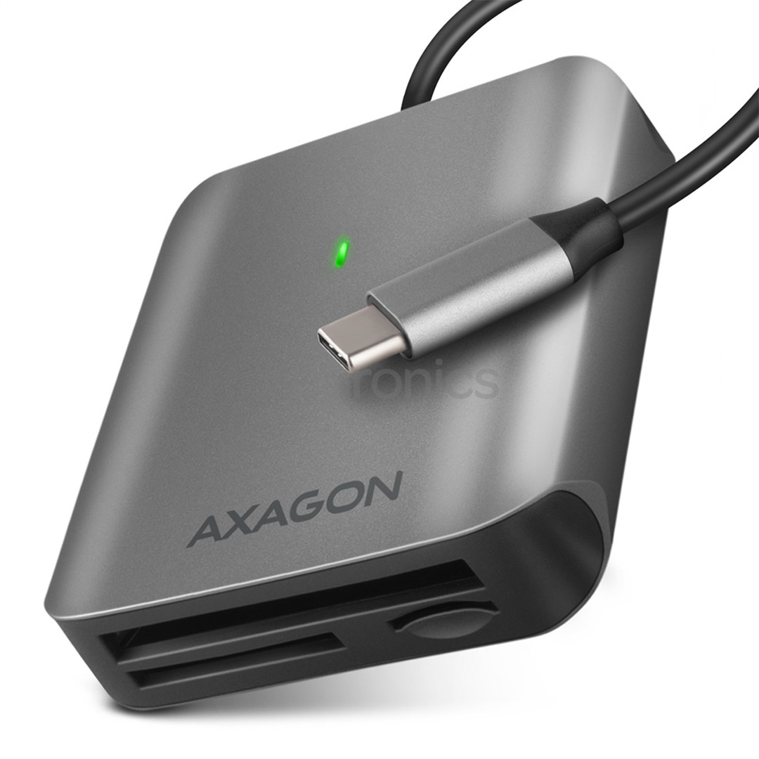 AXAGON CRE-S3C SuperSpeed USB-C UHS-II Reader, dark gray - Memory card reader