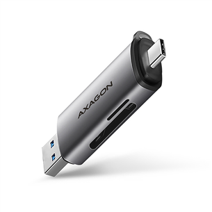 AXAGON CRE-SAC SuperSpeed USB-C / USB-A Card Reader, tumši pelēka - Karšu lasītājs