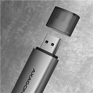 AXAGON CRE-SAC SuperSpeed USB-C / USB-A Card Reader, темно-серый - Считыватель карт памяти