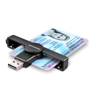 AXAGON CRE-SMP1A, USB-A, melna - ID karšu lasītājs CRE-SMP1A