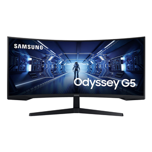Samsung Odyssey G5, 34'', Ultra WQHD, LED VA, 165 Hz, melna - Ieliekts monitors LC34G55TWWPXEN
