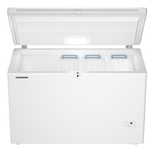 Liebherr, SmartFrost, 248 L, platums 125.5 cm, balta - Lādes tipa saldētava