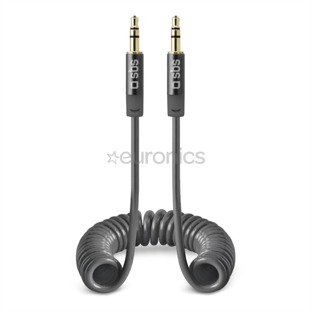 SBS, 3,5 мм - 3,5 мм, спиральный, темно-серый - Кабель