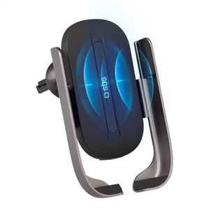 SBS, 15 W, black - Wireless car charger / phone holder