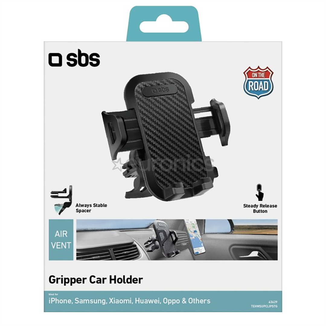 SBS, air vent clip, black - Smartphone car mount