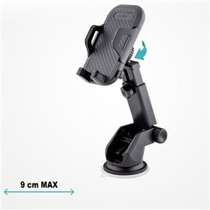 SBS, suction cup, black - Smartphone car mount