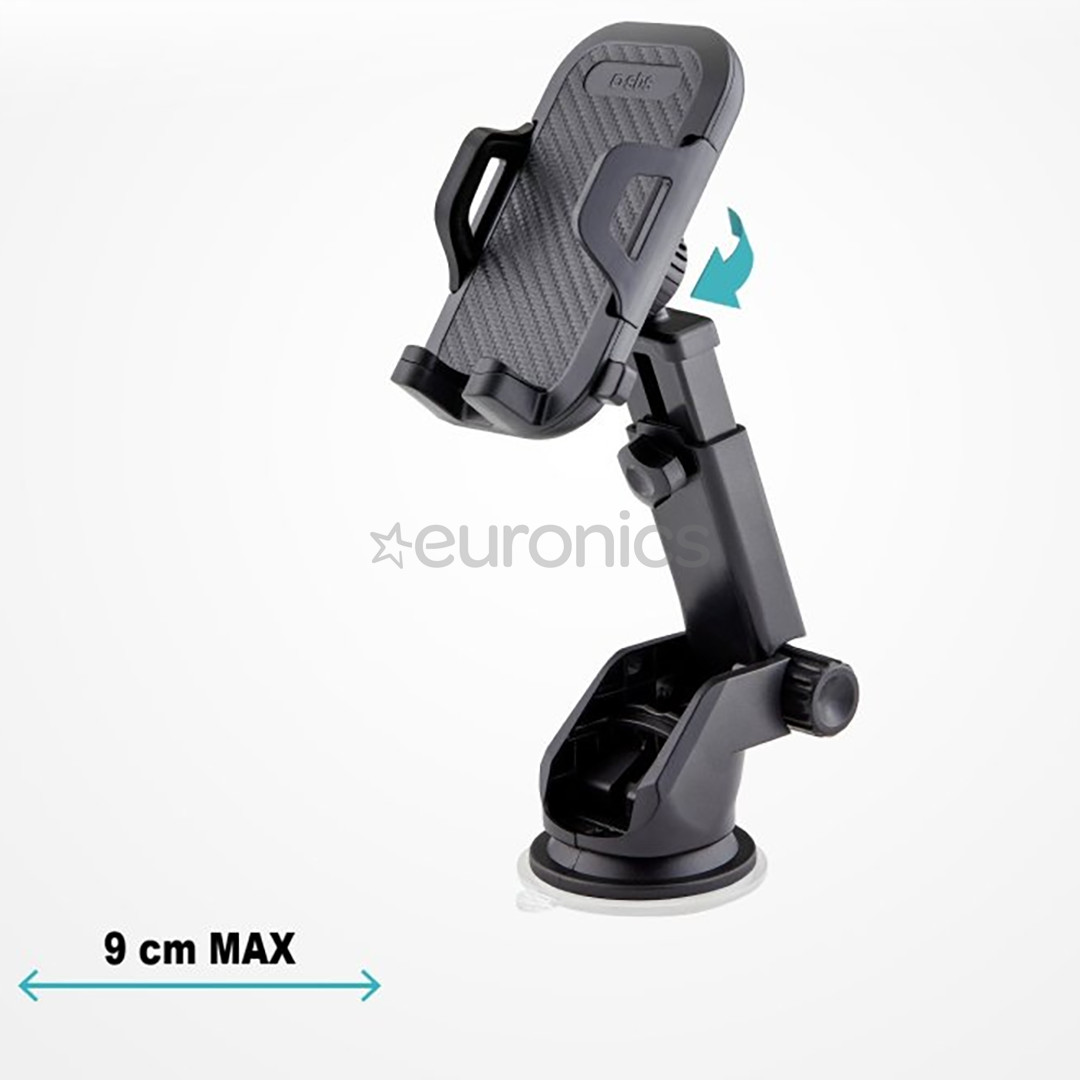 SBS, suction cup, black - Smartphone car mount
