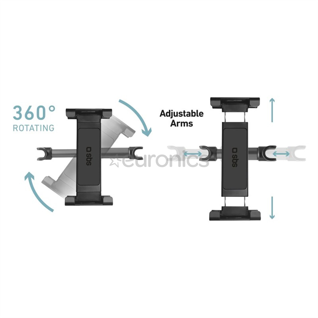 SBS Headrest Mount, up to 12.9'', black - Tablet headrest mount