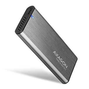 Axagon EEM2-SG2 Raw Box, USB-C, M.2 NVME, mSATA, sudraba - SSD diska korpuss EEM2-SG2