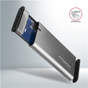 Axagon EEM2-SG2 Raw Box, USB-C, M.2 NVME, mSATA, серебристый - Корпус для SSD