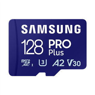 Samsung PRO Plus, 2023, microSDXC + adapteris, 128 GB - Atmiņas karte