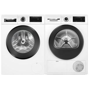 Bosch, Series 6, 10 kg + 9 kg - Veļas mazgājamā mašīna + veļas žāvētājs WGG2540BS+WQG242AB