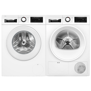 Bosch, Series 6, 10 kg + 9 kg - Washing machine + Clothes dryer WGG254AASN+WQG242A