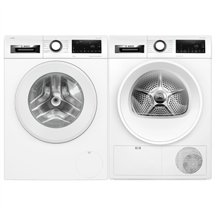 Bosch, Series 6, 10 kg + 9 kg - Veļas mazgājamā mašīna + veļas žāvētājs WGG254AASN+WQG242A