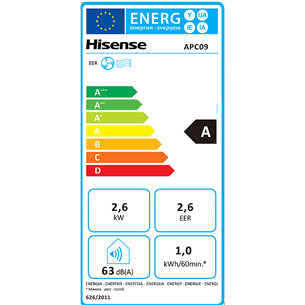 Hisense, 2600 Вт, белый - Портативный кондиционер