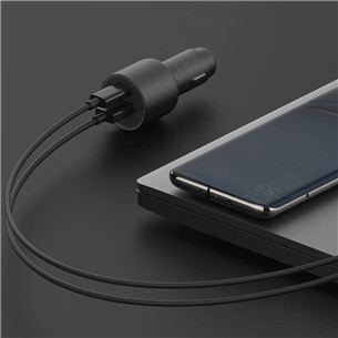 Xiaomi 67 W Car Charger, USB-A, USB-C, melna - Auto lādētājs