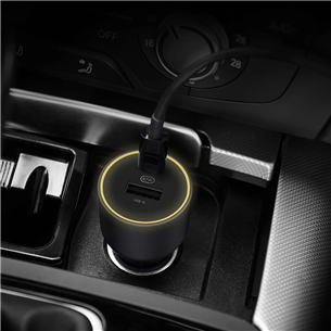 Xiaomi 67 W Car Charger, USB-A, USB-C, melna - Auto lādētājs