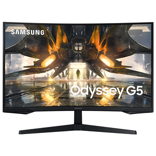 Samsung Odyssey G5, 32", WQHD, LED VA, 165 Hz, melna - Izliekts monitors LS32AG550EPXEN