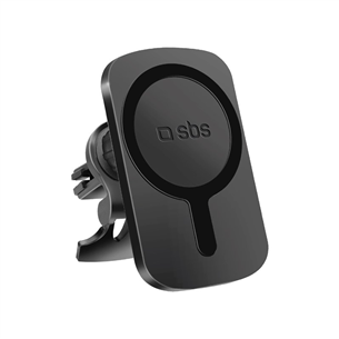 SBS MagCharge, 7,5 Вт, MagSafe, вращение на 360°, черный - Автомобильный держатель для телефона / беспроводное зарядное устройство TESUPWIR15WMS