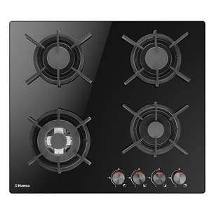 Hansa, width 59 cm, black - Built-in gas hob