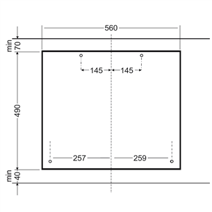 Hansa, width 59 cm, black - Built-in gas hob