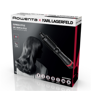 Rowenta x Karl Lagerfeld Express Style, 800 W, black - Hot air brush