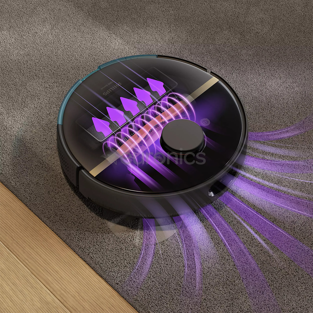 Philips HomeRun 7000 Aqua, Wet & Dry, melna - Robots putekļu sūcējs