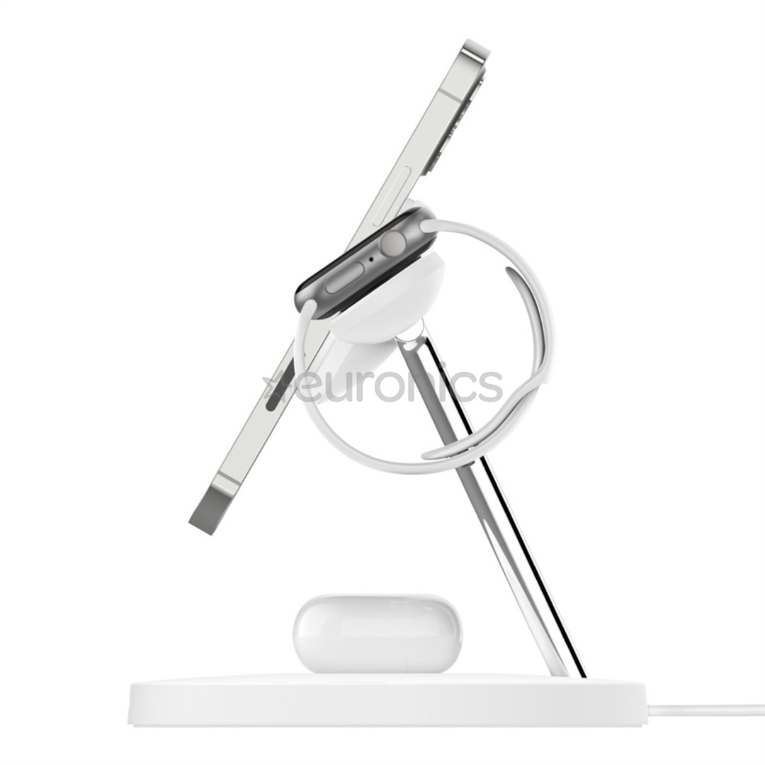 Belkin Boost Charge Pro 3-in-1, MagSafe 15W, balta - Bezvadu lādētājs