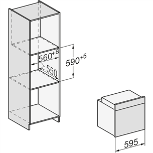 Miele, пиролитическая очистка, 76 л, нерж. сталь - Интегрируемый духовой шкаф
