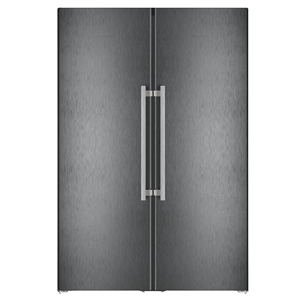 Liebherr, 387 L + 278 L, height 186 cm, black - Cooler + Freezer XRFBS5295